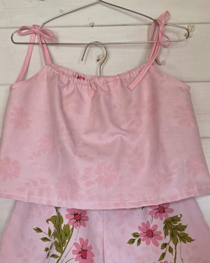 Camisole top in pink with adjustable shoulder ties