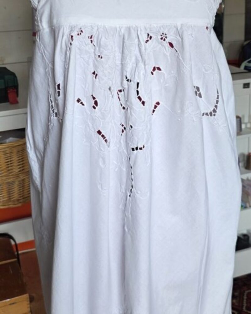 White cotton broderie anglaise sun dress